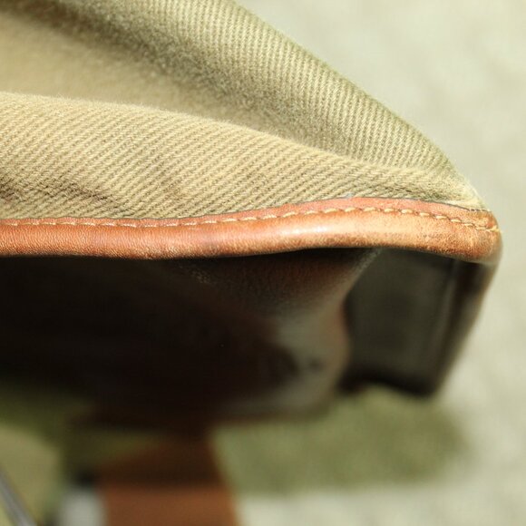 Vintage Ghurka No 2 Olive Green Twill and Leather Express Bag - Picture 7 of 16